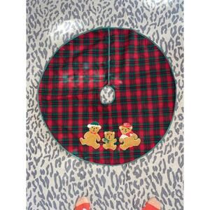 Christmas vintage 90s tree skirt teddy bears